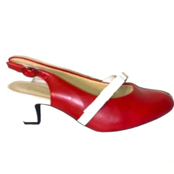 SOFTWARES by Beacons | Women's Slingback Bowknot Mid Kitten Heel Size 6.5M - Picture 2 of 5